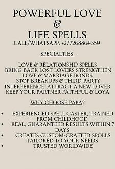 TRUE LOVE SPELL CASTER +27716356648TRADITIONAL HEALER  in polokwane, Mankweng , Pretoria , Dendron , harmaskraal, Seshego